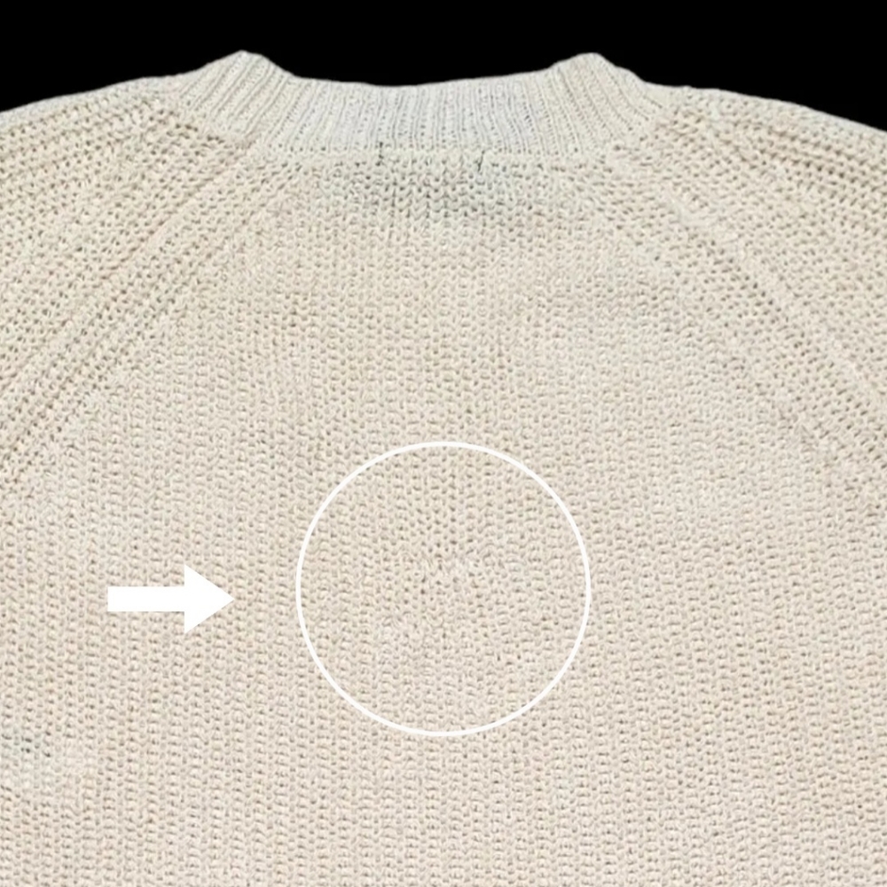 Women's Sweater MASSIMO DUTTI Purl Knit Linen & Cotton, Color Ivory, Size XS - Picture 11 of 15